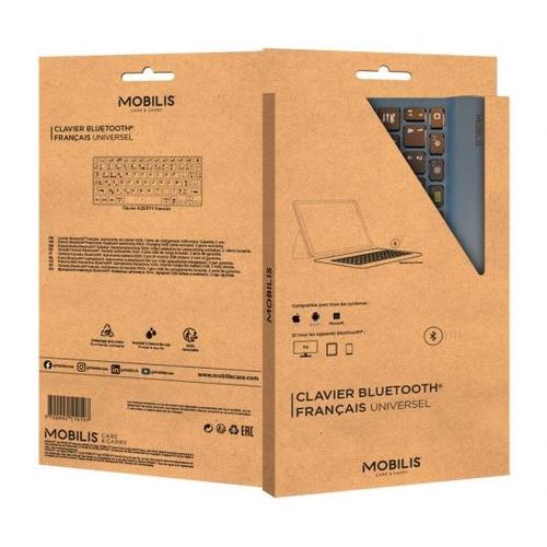 Mobilis 001284 toetsenbord voor mobiel apparaat AZERTY Frans Bluetooth Blauw
