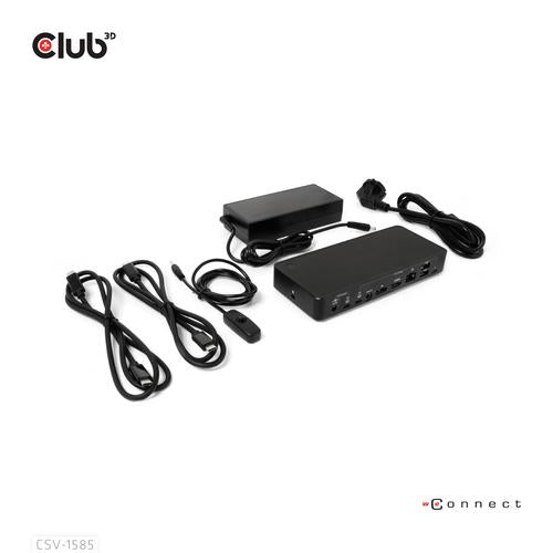 Club 3D DisplayPort/HDMI KVM Switch/Dock 4K60Hzfor USB Type-C inputs
