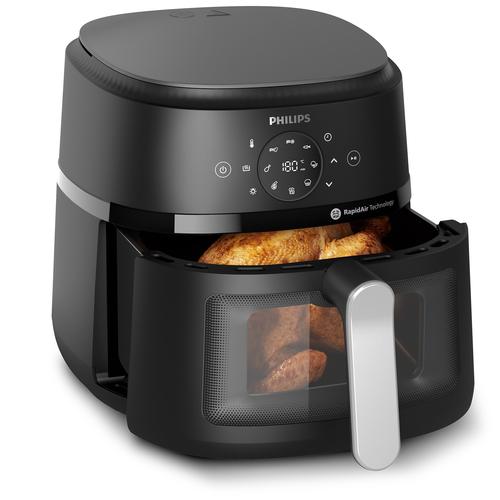 Airfryer 6.2L Window Single Pan RapidAir Digital black body/silver handle