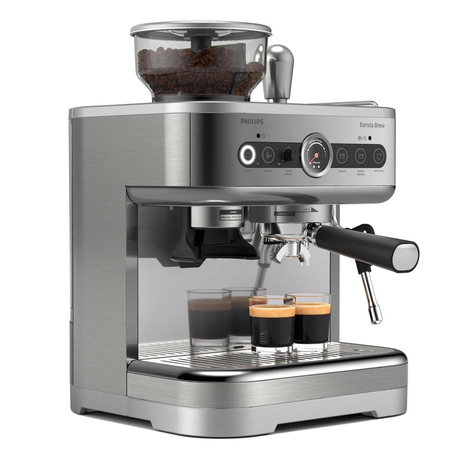 Coffee machine PHI BARISTA BREW SEMI AUTO DUAL SILVER