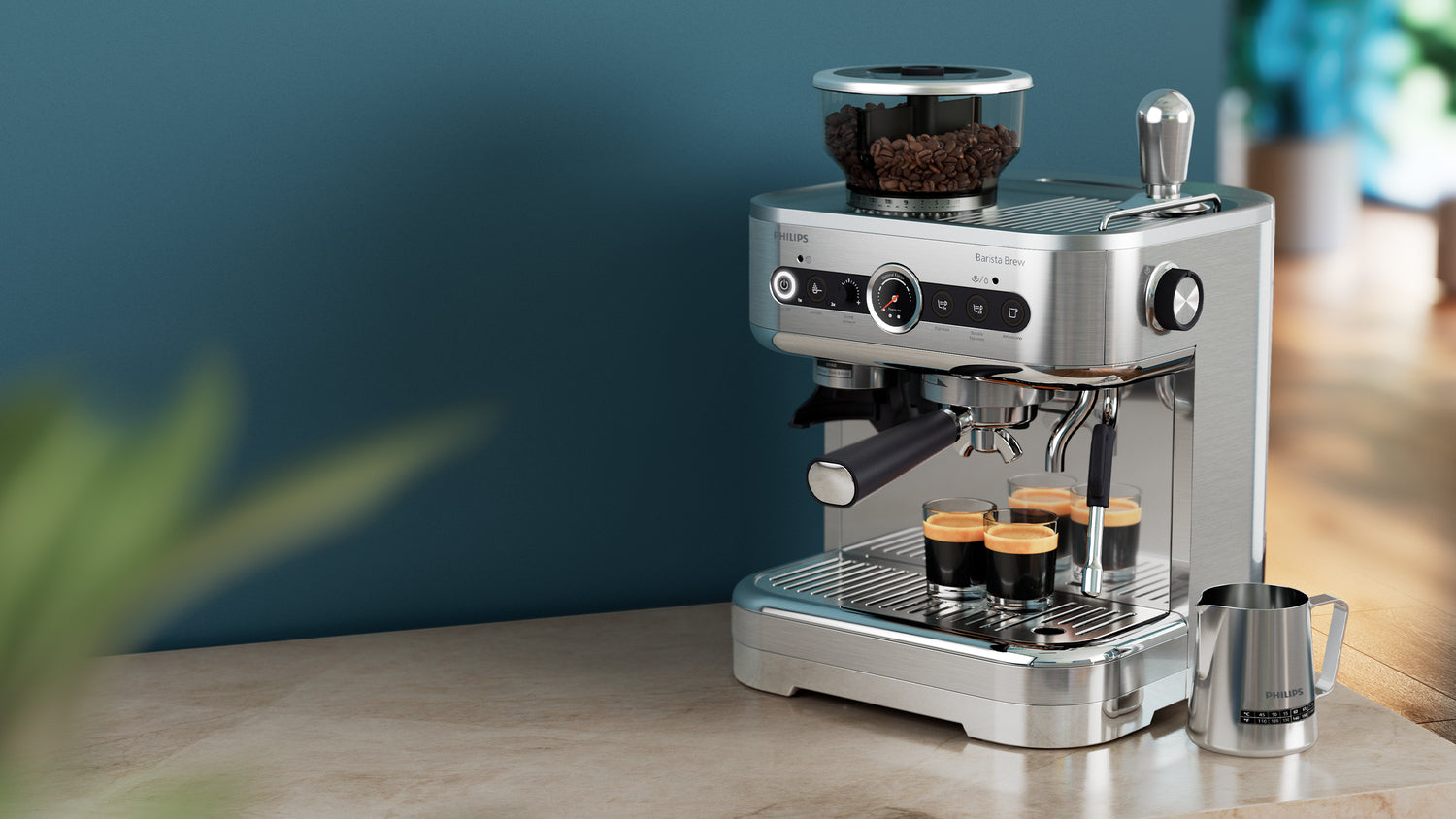 Coffee machine PHI BARISTA BREW SEMI AUTO DUAL SILVER
