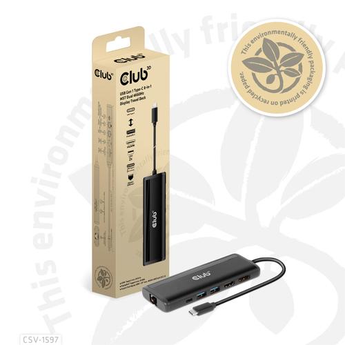 Club 3D USB Gen 1 Type-C 8-in-1 MST Dual 4K60HzDisplay Travel Dock