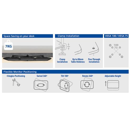 ACT Monitor desk mount stand 3 Sceens