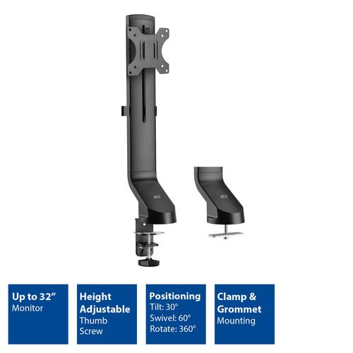 ACT Monitor desk mount stand 1 Screen easy height adjust
