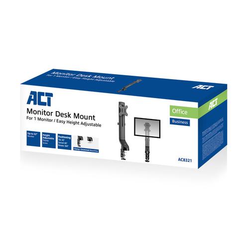 ACT Monitor desk mount stand 1 Screen easy height adjust