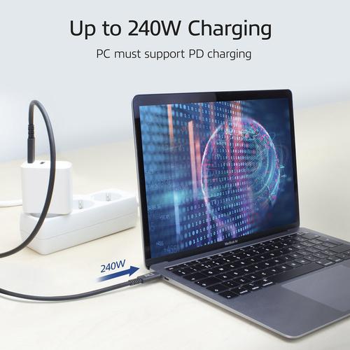 ACT USB-C Connection Cable USB 4 40Gbps 240W Thunderbolt 4 Official USB-IF Certified 0.8 Meter