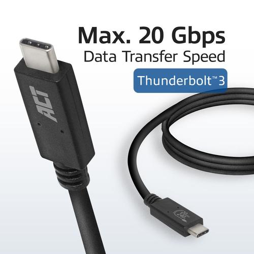 ACT USB-C Connection Cable USB 4 20Gbps 240W Thunderbolt 3 Official USB-IF Certified 1.0 Meter