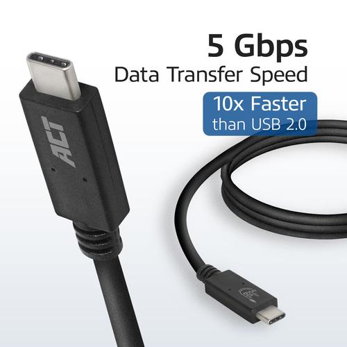 ACT USB-C Connection Cable USB 3.2 Gen1 (5Gbps) 60W Official USB-IF Certified 2.0 Meter