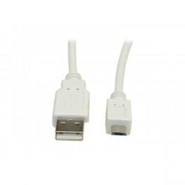 ADJ 320-00018 USB 2.0 kabel, Type A / Micro USB Type BM/M 0,8m Wit Blister