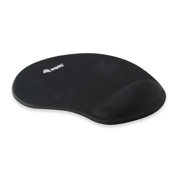 Equip 245014 Gelmuismat, Stof, Gel, Polyurethaan, Polssteun, Antislipbasis, Monotoon, Zwart
