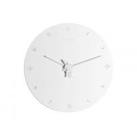 NeXtime klok 2989 Jumping Jack,black/white Checker, Ø35 cm, Wall, White