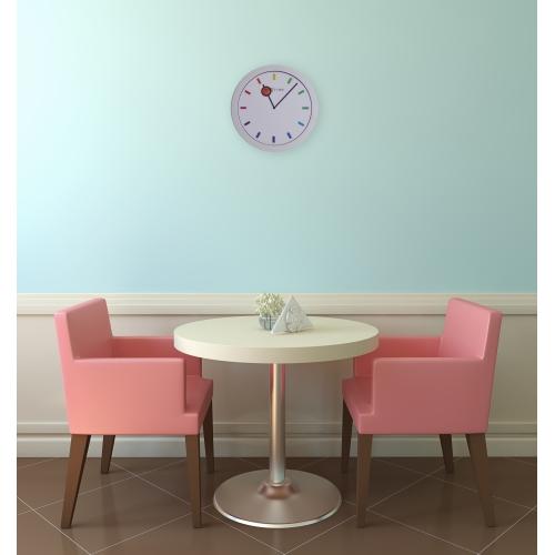 NeXtime klok 3048 Kleurverandering, Ø28 cm, Wand, Wit/Meerkleurig