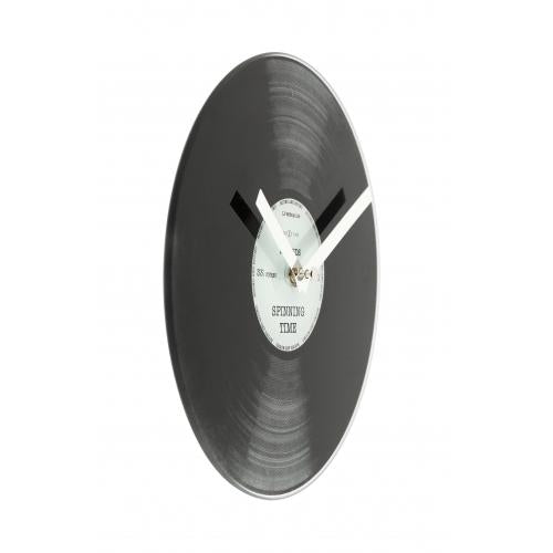 NeXtime klok 5163 Little Spinning Time, Ø20 cm, Wand, Zwart