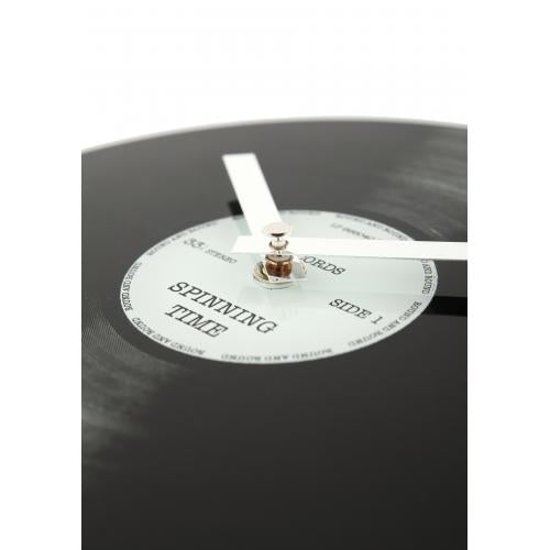 NeXtime klok 5163 Little Spinning Time, Ø20 cm, Wand, Zwart