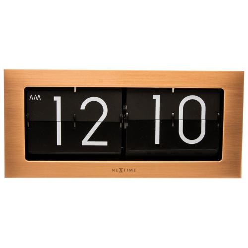 NeXtime klok 5198co Big Flip, 16,7x36 cm, Flip-over, Copper/ Black