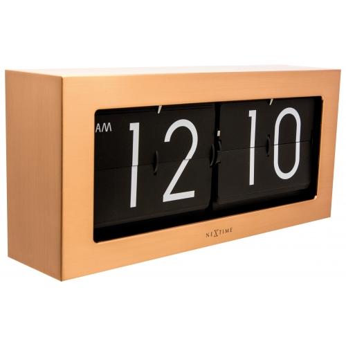 NeXtime klok 5198co Big Flip, 16,7x36 cm, Flip-over, Koper/ Zwart
