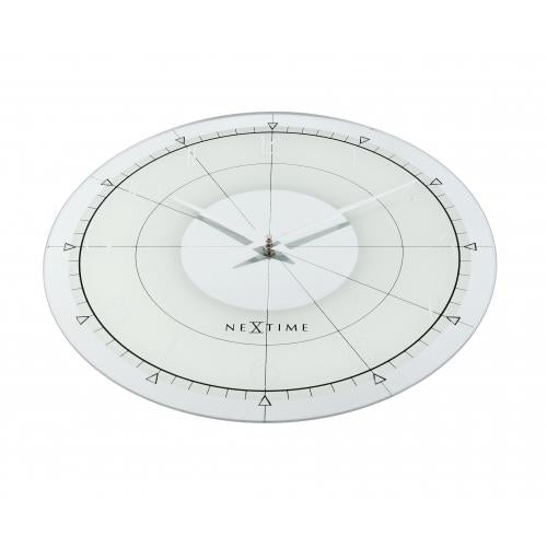 NeXtime klok 8125 Fancy Round, Ø43 cm, Wand, Wit/Zilver