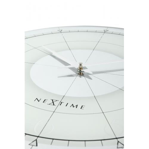 NeXtime klok 8125 Fancy Round, Ø43 cm, Wand, Wit/Zilver