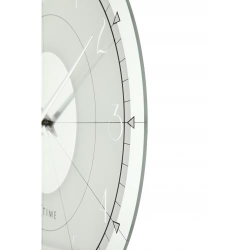 NeXtime klok 8125 Fancy Round, Ø43 cm, Wand, Wit/Zilver