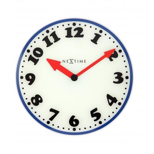 NeXtime klok 8151 Jongen, Ø43 cm, Wand, Wit/ Blauw/ Zwart/ Rood