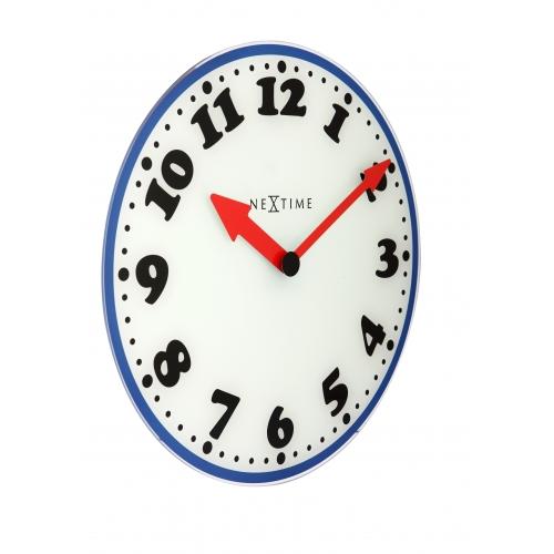 NeXtime klok 8151 Jongen, Ø43 cm, Wand, Wit/ Blauw/ Zwart/ Rood
