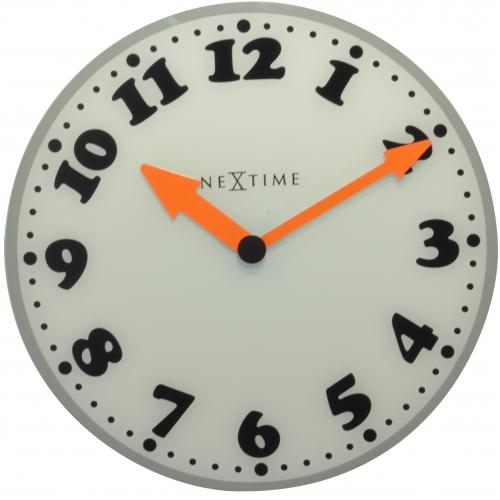 NeXtime klok 8152 Meisje, Ø43 cm, Wand, Wit/ Grijs/ Zwart/ Oranje