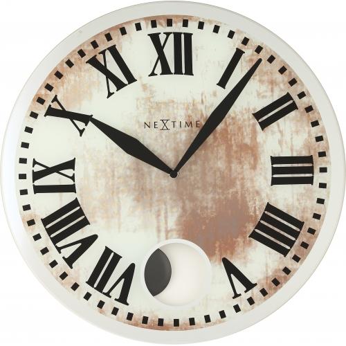 NeXtime klok 8162 Romana, Ø43 cm, Wand, Wit