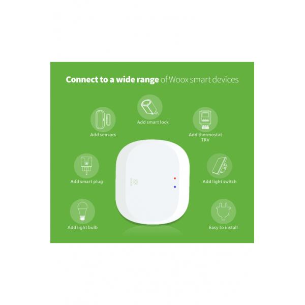 WOOX R7070 Smart Wireless Gateway, WiFi 2.4 Ghz, ZigBee 3.0, max. 50 WOOX-apparaten, 10-30m, USB-voeding