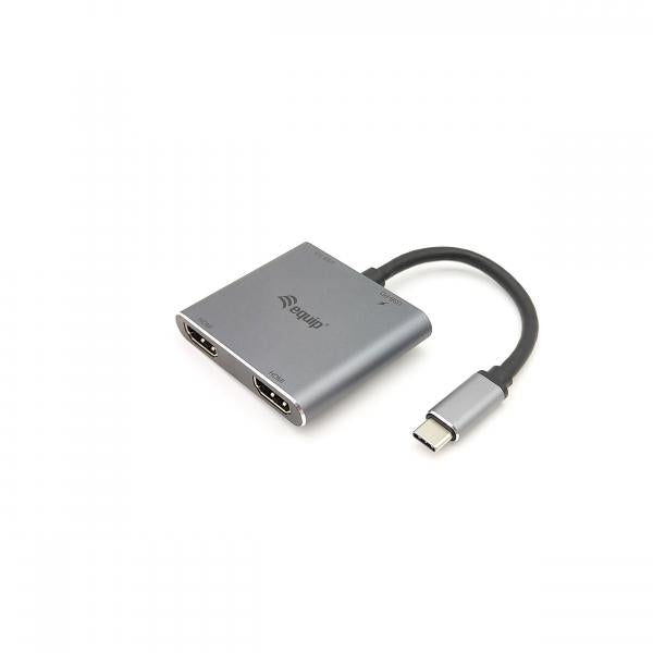 Rust de 133484 USB-C 4-in-1 dubbele HDMI-adapter uit