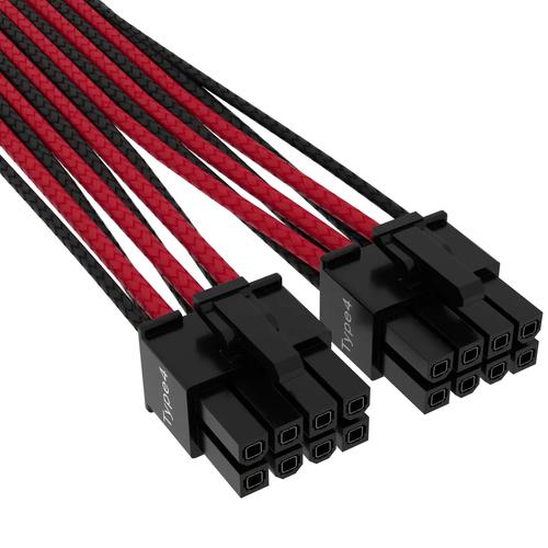 Corsair Premium Individually Sleeved 12+4pin PCIe Gen 5 12VHPWR 600W cable Type 4 BLACK/RED
