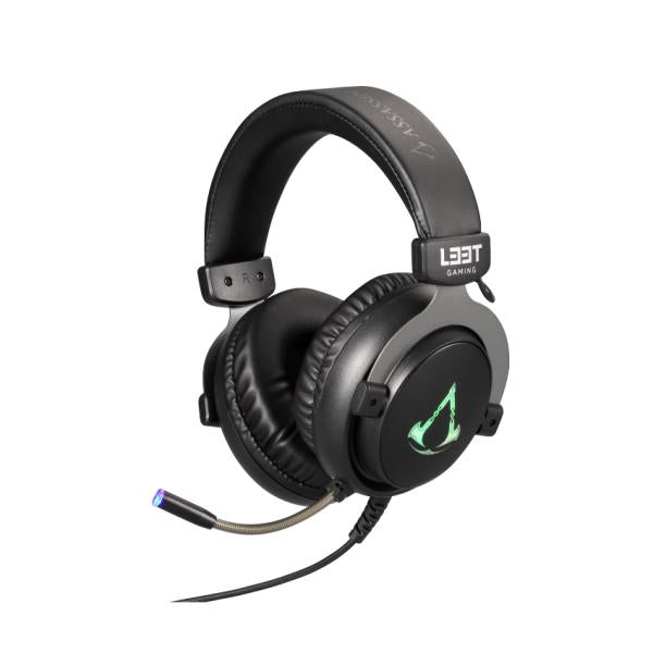 L33T Gaming 1830141 Assassin's Creed Gaming Headset w/ Mic & RGB, 50mm Noise cancellation, braided