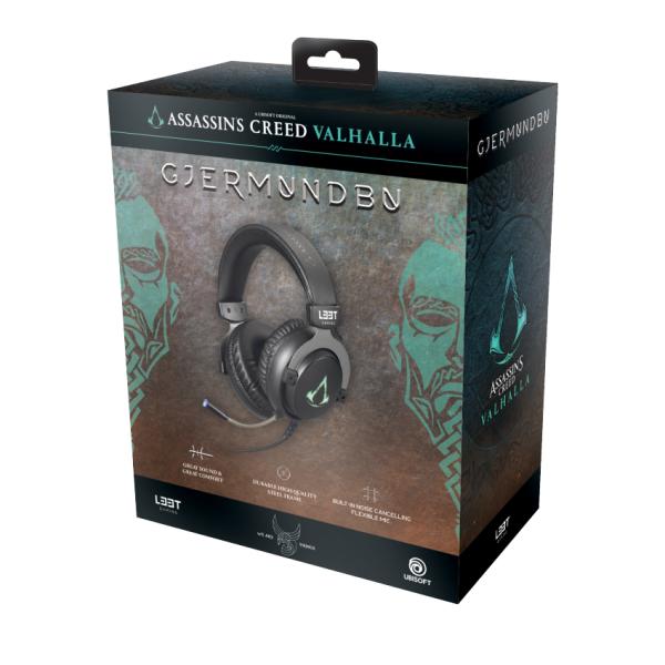 L33T Gaming 1830141 Assassin's Creed Gaming Headset w/ Mic & RGB, 50mm Noise cancellation, braided