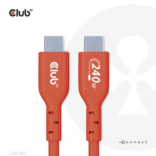Club 3D USB2 Type-C Bi-Directional USB-IF Certified Cable Data 480Mb PD 240W(48V/5A) EPR M/M 1m