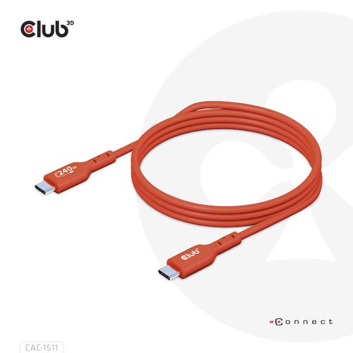 Club 3D USB2 Type-C Bi-Directional USB-IF Certified Cable Data 480Mb PD 240W(48V/5A) EPR M/M 1m