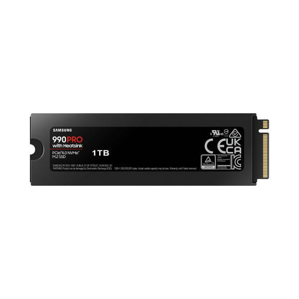 Samsung MZ-V9P1T0CW 990 PRO met koellichaam, 1 TB, M.2, 3D V-NAND TLC, 7450/6900 MB/s, 1,4M IOPS