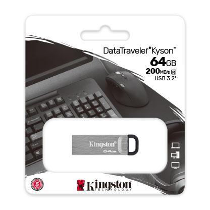 Kingston DTKN/64GB DataTraveler Kyson USB-stick, 64 GB, USB 3.2, 200/60 MB/s