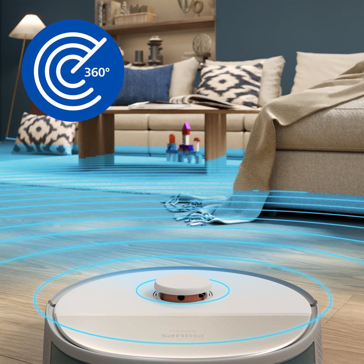 Robot vacuum cleaner 5000S all-in-one station dark 10000 Pa suction power rotary mops laser navigation 4800 mAh Li-Ion battery.