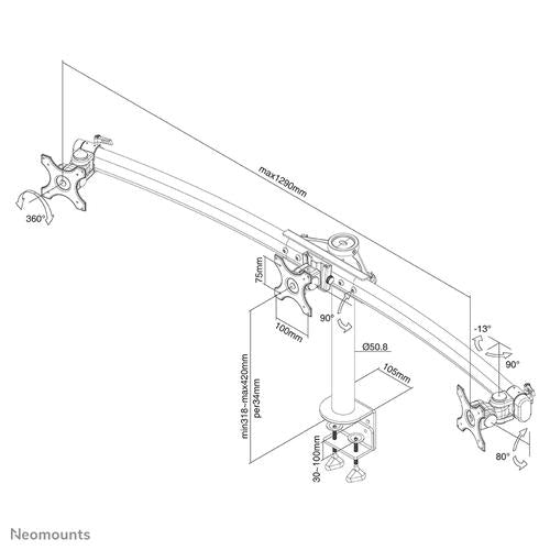 Neomounts Neomounts Flat Screen Desk Mount (clamp)