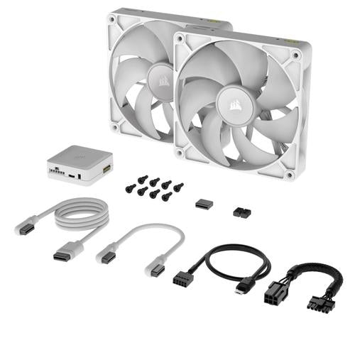 Corsair CORSAIR RX RGB Series iCUE LINK RX140 RGB White 140mm RGB Fan Dual Fan Kit