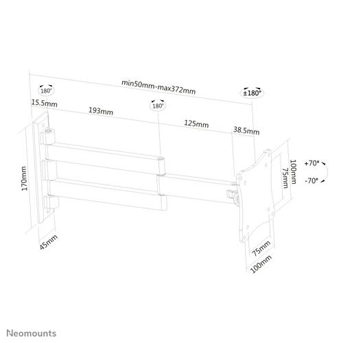 Neomounts Neomounts Flat Screen Wall Mount (3 pivots & tiltable)
