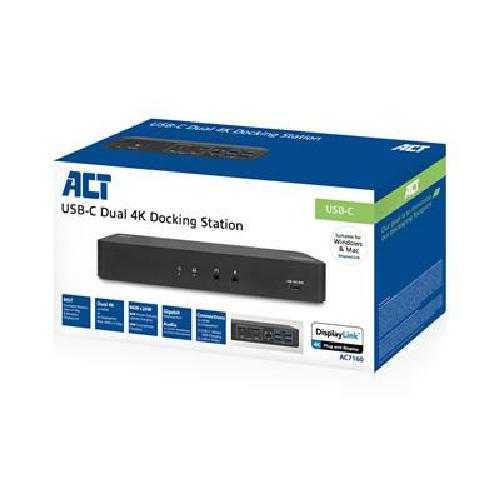 ACT USB-C Docking Station 4K for 2 HDMI or DisplayPort monitors DisplayLink