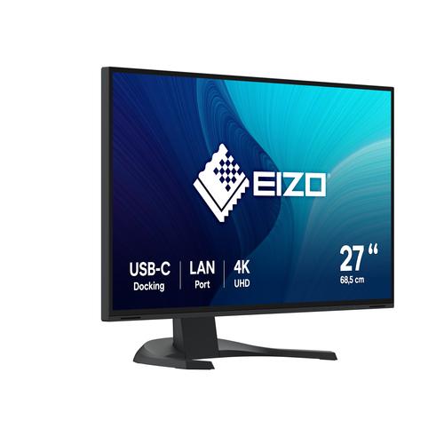 Eizo 27 Inch 16:9 3840x2160 350 cd/sqm 178/178 IPS LCD USB-C Display Port 2xHDMI LANUSB hub 2/4 Auto EcoView black cabinet