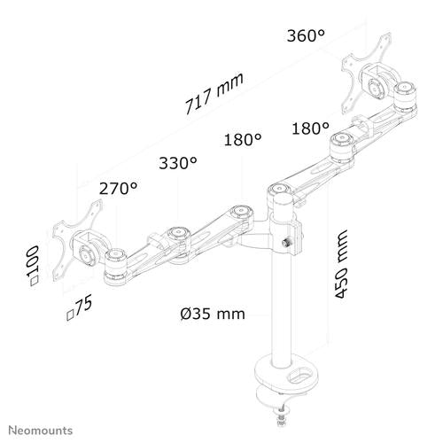 Neomounts Neomounts Flat Screen Desk Mount (grommet)