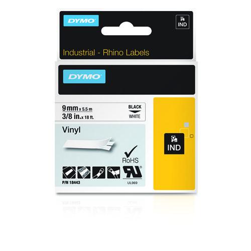 Dymo RHINO TAPE VINYL 9MM WIT