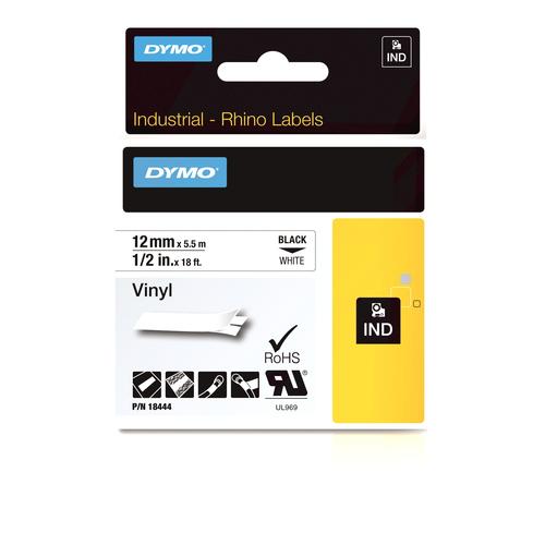 Dymo RHINO TAPE VINYL 12MM WIT