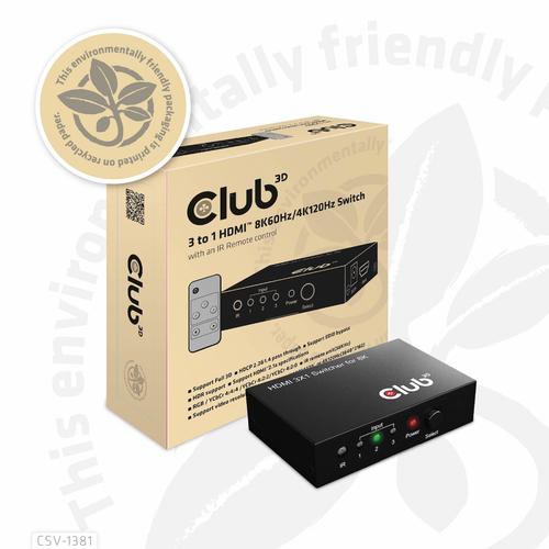 Club 3D 3 to 1 HDMI 8K60Hz Switch