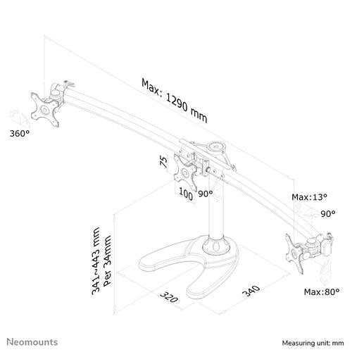 Neomounts Neomounts Flat Screen Desk Mount (stand/grommet)