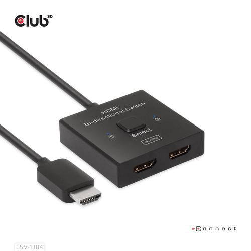 Club 3D HDMI 2-in-1 Bi-directional Switch for 8K60Hz or 4K120Hz