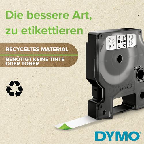 DYMO D1 BK/WHI 19MMX7M 10 PK