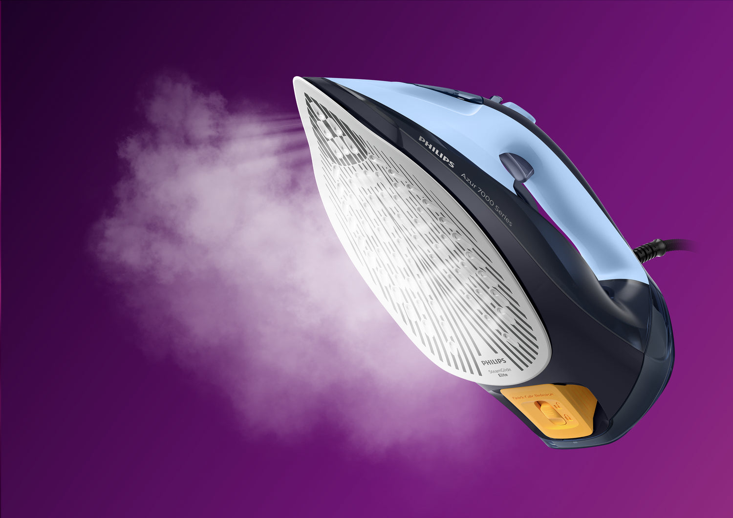 Steam Iron 2800W - 50g/min - 250 SOS - SteamGlide Elite - 2m cord 300ml - QuickCalc Release - Light/Dark Blue